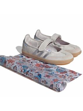 Adidas Liberty London Mary Jane Sneakers in Chalk Pearl/silver/ with Gum Sole